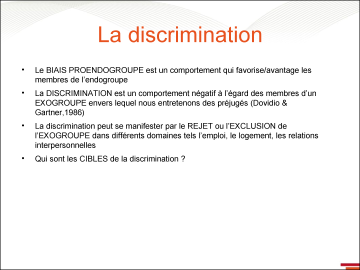Discrimination - Eléments de définition