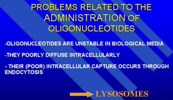 Problèmes liés à l'administration des oligonucléotides antisens.