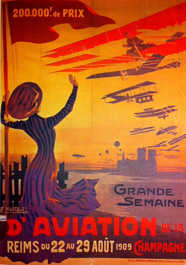 Affiche de la Grande semaine d'aviation de Reims, 1906 