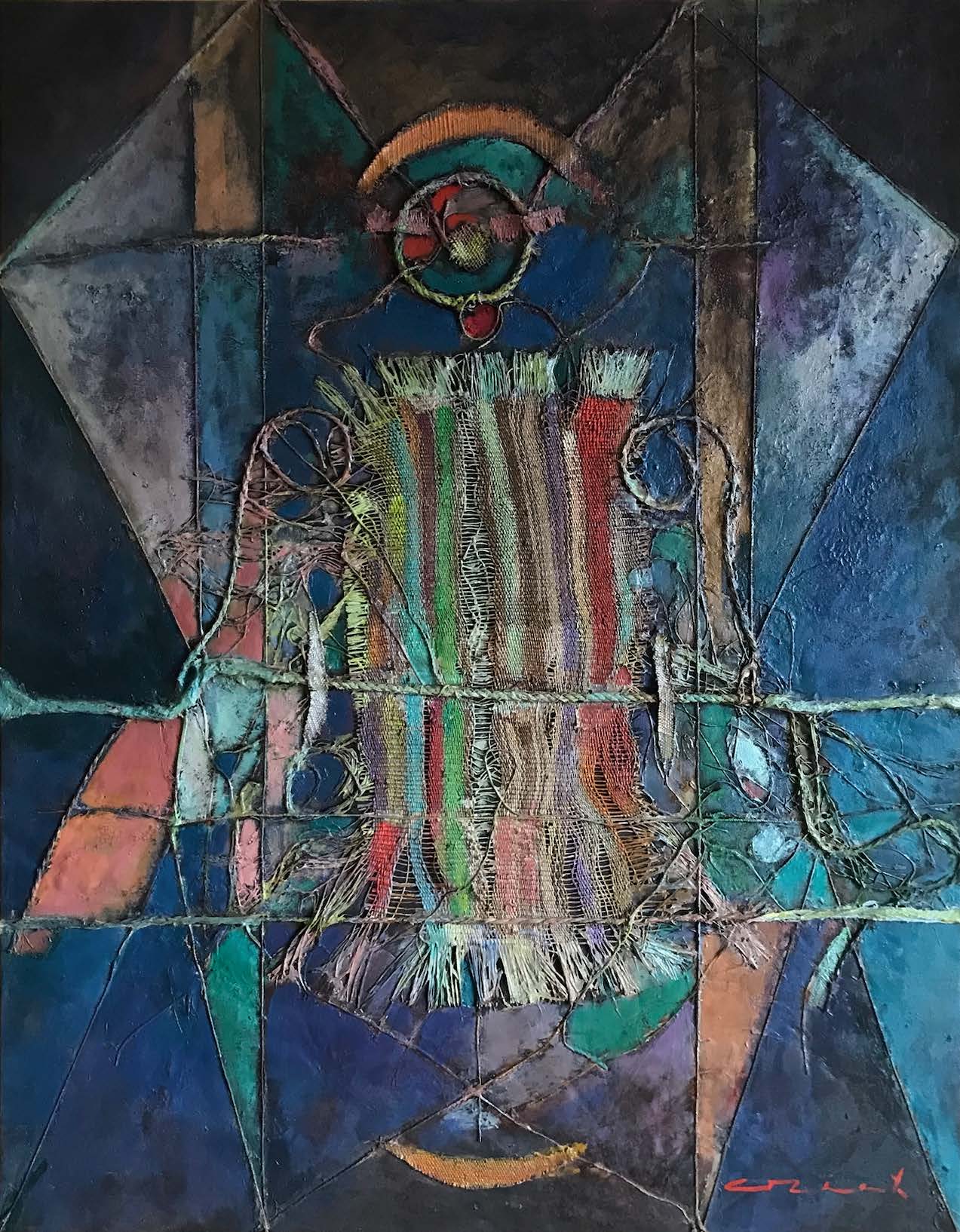 "Le guerrier", par Samuel Coriat, peintre amazonien, Iquitos 2013