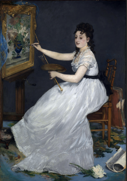 Eva Gonzalès dans l'atelier de Manet, par Edouard Manet (1870)