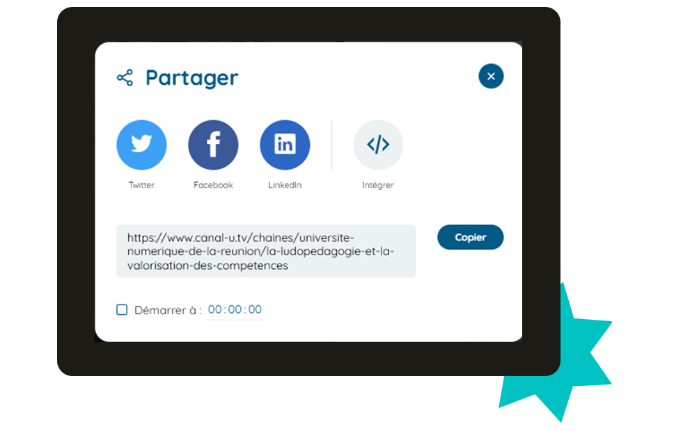 Fonctionnalités de partage sur Canal-U