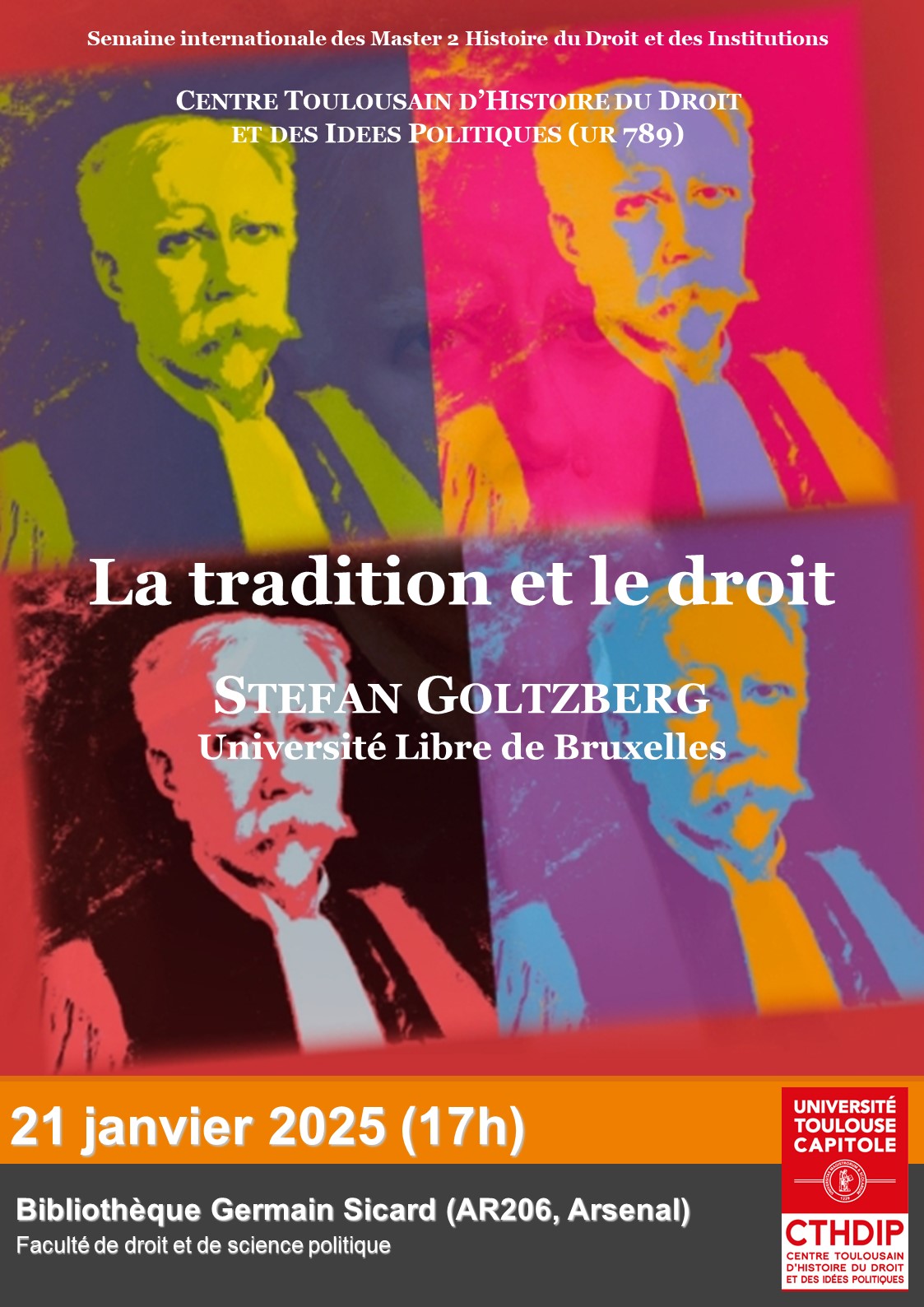 Affiche conférence Stephan Goltzberg (CTHDIP,  21 janvier 2025)