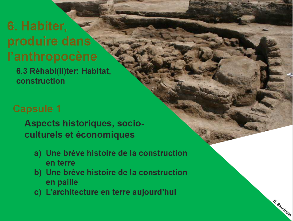 Présentation du programme de la capsule 1 : Aspects historiques, socio-culturels et économiques