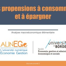 Les propensions à consommer et à épargner