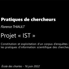 Présentation par Florence Thiault du projet "IST"