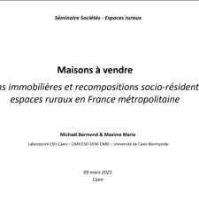 Maisons à vendre. Transactions immobilières et recompositions socio-résidentielles des espaces ruraux en France métropolitaine