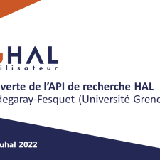 À la découverte de l’API de recherche HAL - Brigitte Bidegaray-Fesquet (Université Grenoble-Alpes)