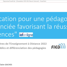 RED22 - Application pour une pédagogie différenciée favorisant la réussite en sciences