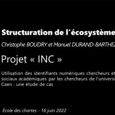 Présentation du projet Identifiants numériques chercheurs par Christophe Boudry et Manuel Durand-Barthez