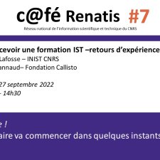 C@fé Renatis - Conception d'une formation en IST