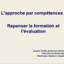 Titre du webinaire: L'approche par compétences : repenser la formation et l'évaluation