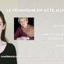 Affiche de la conférence d'Anne-Cécile Mailfert et Michelle Perrot.