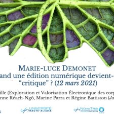 « Quand une édition numérique devient-elle “critique” ? » (mars 2021), Marie-Luce DEMONET