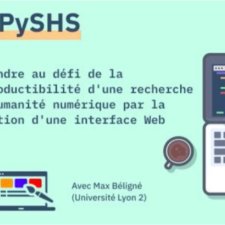 Diapositive de présentation de l'intervention "Répondre au défi de la reproductibilité d'une recherche en humanité numérique par la création d'une interface Web"