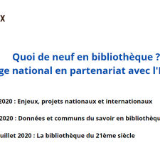 Qui de neuf en bibliothèque