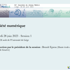 Vignette de présentation de l'ouverture de la session 1 par Benoît Epron