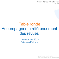 Table ronde : accompagner le référencement des revues