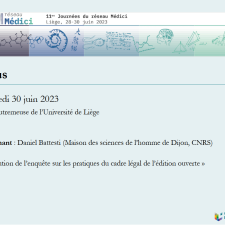 Vignette de présentation de la vidéo où figurent le nom de la personne qui présente et le titre de la communication.