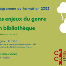 Les enjeux du genre en bibliothèque – Conférence –  Virginie Delrue CFCB - 17 10 2023