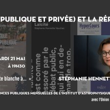 Visuel pour l'annonce de la conférence de Stéphanie Hennette-Vauchez : « L’école (publique et privée) et la République ».