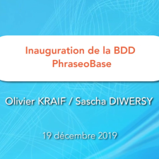 Inauguration de la BDD PhraseoBase