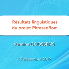 Résultats linguistiques du projet PhraseoRom