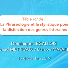 Table ronde : la phraséologie et la stylistique pour la distinction des genres littéraires