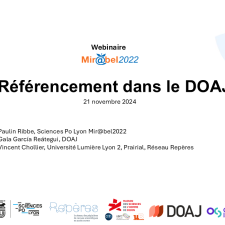 Référencement dans le DOAJ