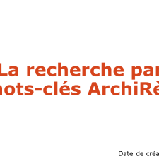 Comment faire une recherche par mots-clés dans le portail ArchiRès