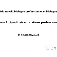 Qualité du travail, Dialogue professionnel et Dialogue social | Séance 2 : Syndicats et relations professionnels