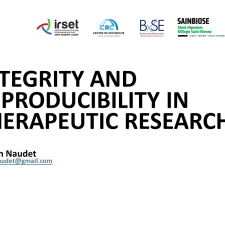 INTEGRITY AND REPRODUCIBILITY IN THERAPEUTIC RESEARCH  Florian Naudet