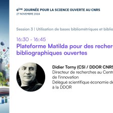 Journée pour la science ouverte au CNRS 2024 | Intervention Didier Torny (CNRS)