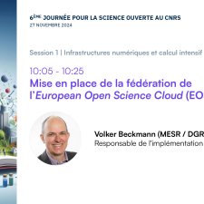 Journée pour la science ouverte au CNRS 2024 | Intervention Volker Beckmann (MESR / DGRI / SSRI / A7)
