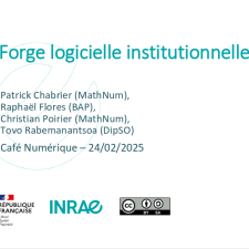 Café Numérique : Forge logicielle institutionnelle INRAE