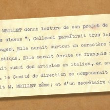 Procès-verbaux création Revue des études slaves