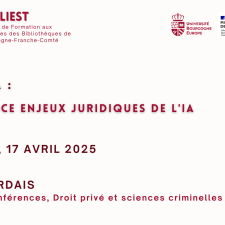 Cycle IA : Conférence enjeux juridiques de l'IA. IUT Dijon, 17 avril 2025. Pierre Bordais, Maître de conférences, droit privé et sciences criminelles