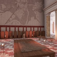 Vue en réalité virtuelle de la Forma Urbis dans son site.