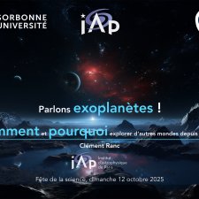 Visuel pour l'annonce de la conférence de Clément Ranc : « Comment et pourquoi explorer d'autres mondes depuis la Terre ? ».