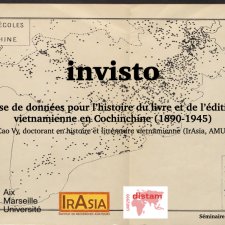  InVisto : Base de données pour l’histoire du livre et de l’édition vietnamienne en Cochinchine (1890-1945)