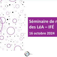Séminaire de rentrée des LéA-IFÉ 2024