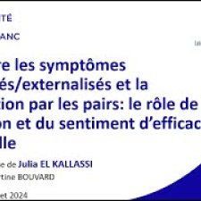 vignette Liens entre les symptômes internalisés/externalisés et la victimisation par les pairs : le rôle de la rumination et du sentiment d’efficacité personnelle