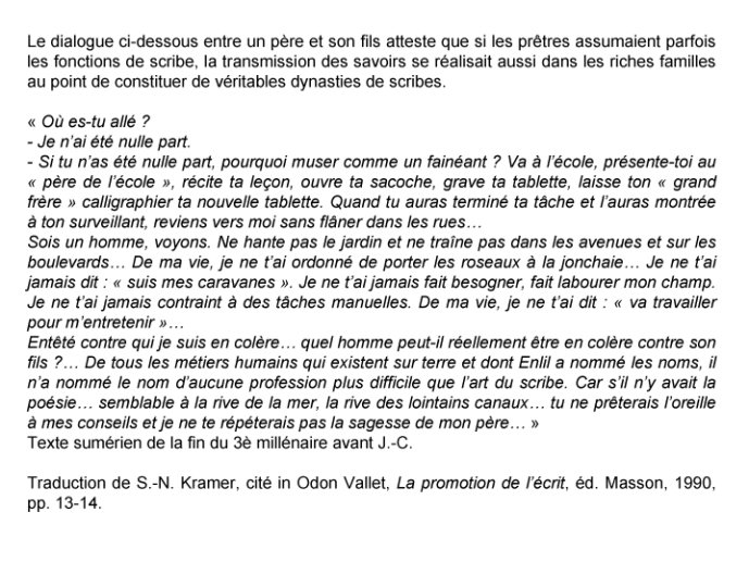 Extrait Dynastie de scribes