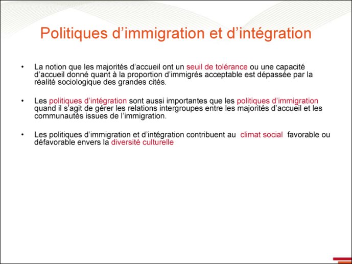 Politiques d'immigration et d'intégration