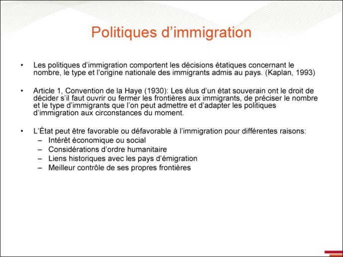 Politiques d'immigration et d'intégration