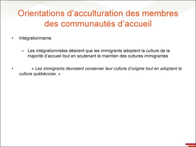 Communauté d'accueil et intégrationnisme