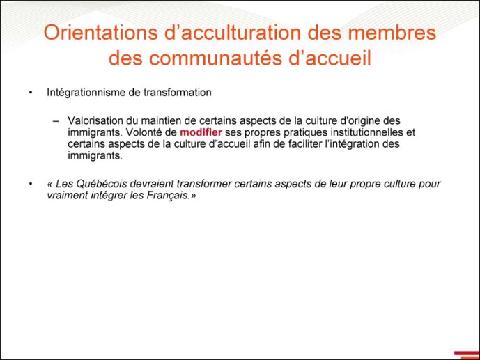 Communauté d'accueil et intégrationnisme de transformation