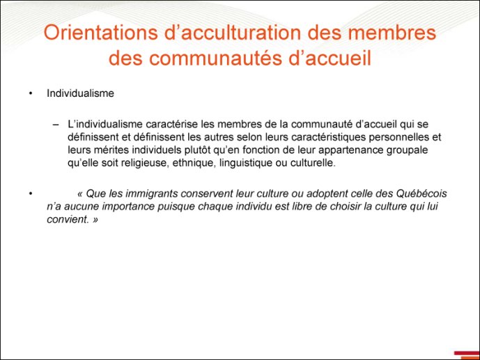 Communauté d'accueil et indivisualisme