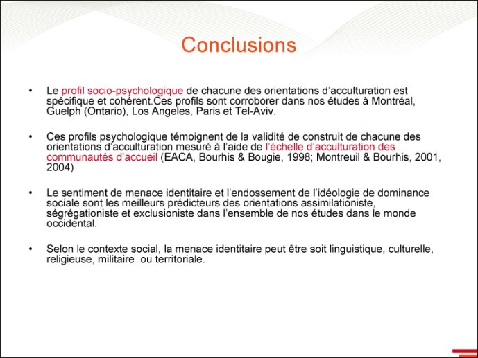 Conclusions de l'exposé - 2