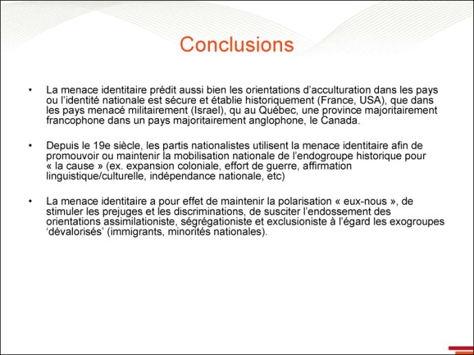 Conclusions de l'exposé - 3